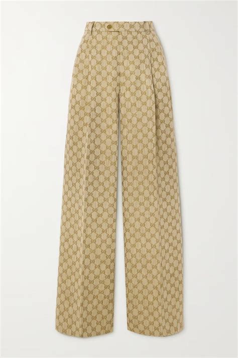 gucci tshirt and pants set|Gucci jacquard wide leg pants.